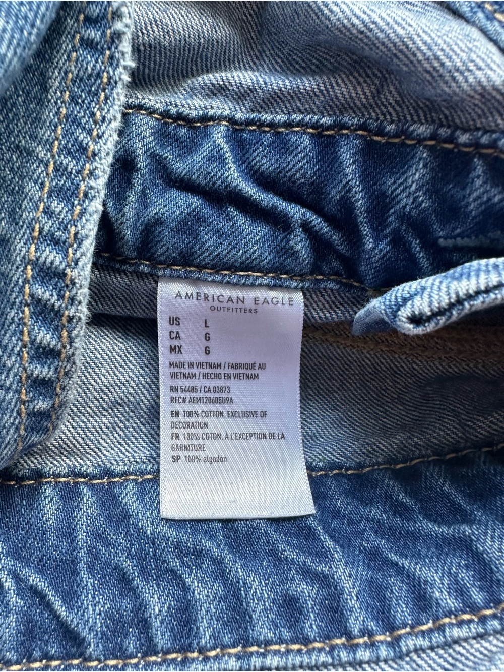American Eagle Denim Short Overalls - Light Blue Women - Picture 9 of 12